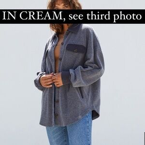 Pacsun Homecoming Button-Down Jacket in CREAM, size M/L